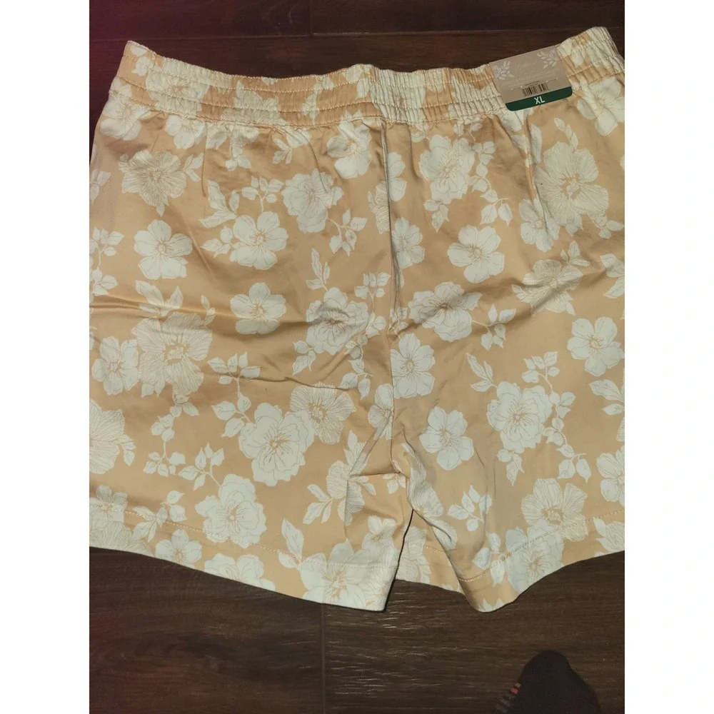 Jachs Girlfriend‎ Tan Floral Stretch Sateen Shorts XL NWT 175194 900